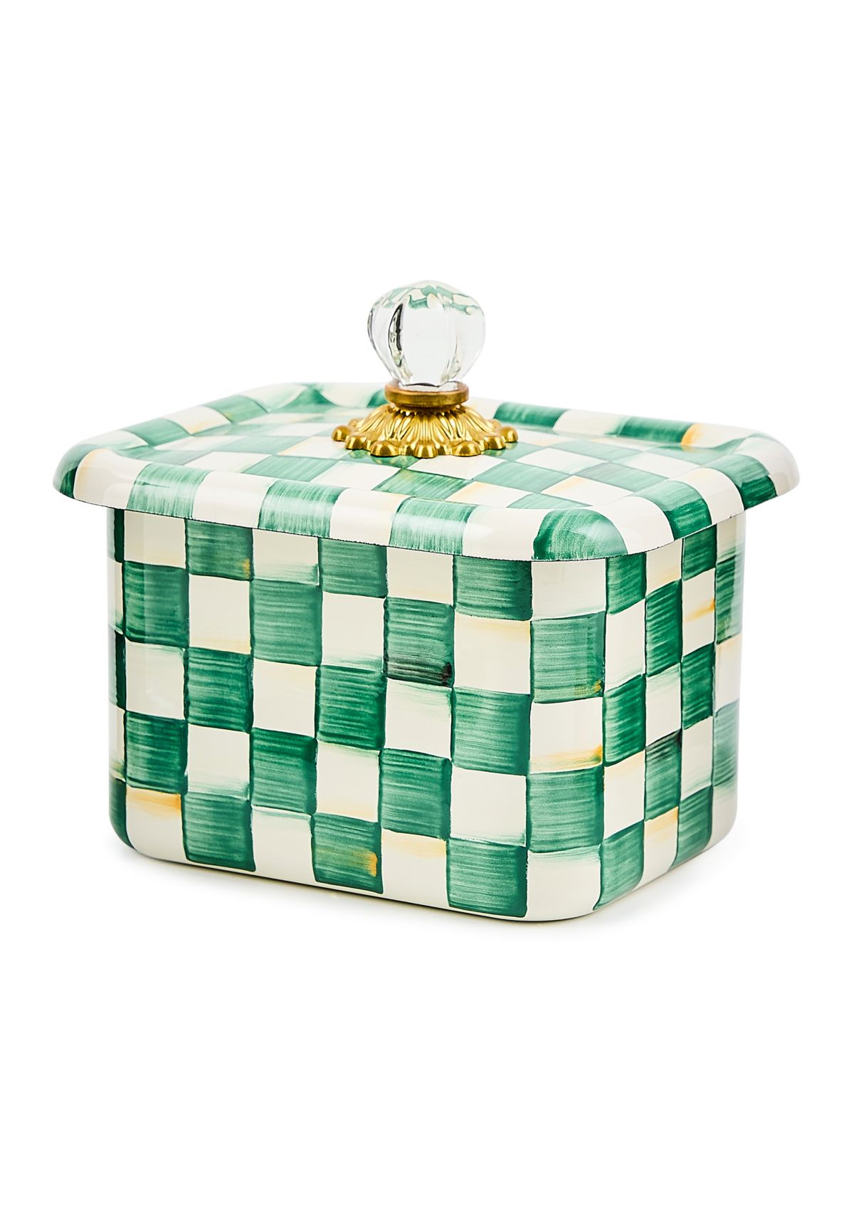 Enamel Check Recipe Box