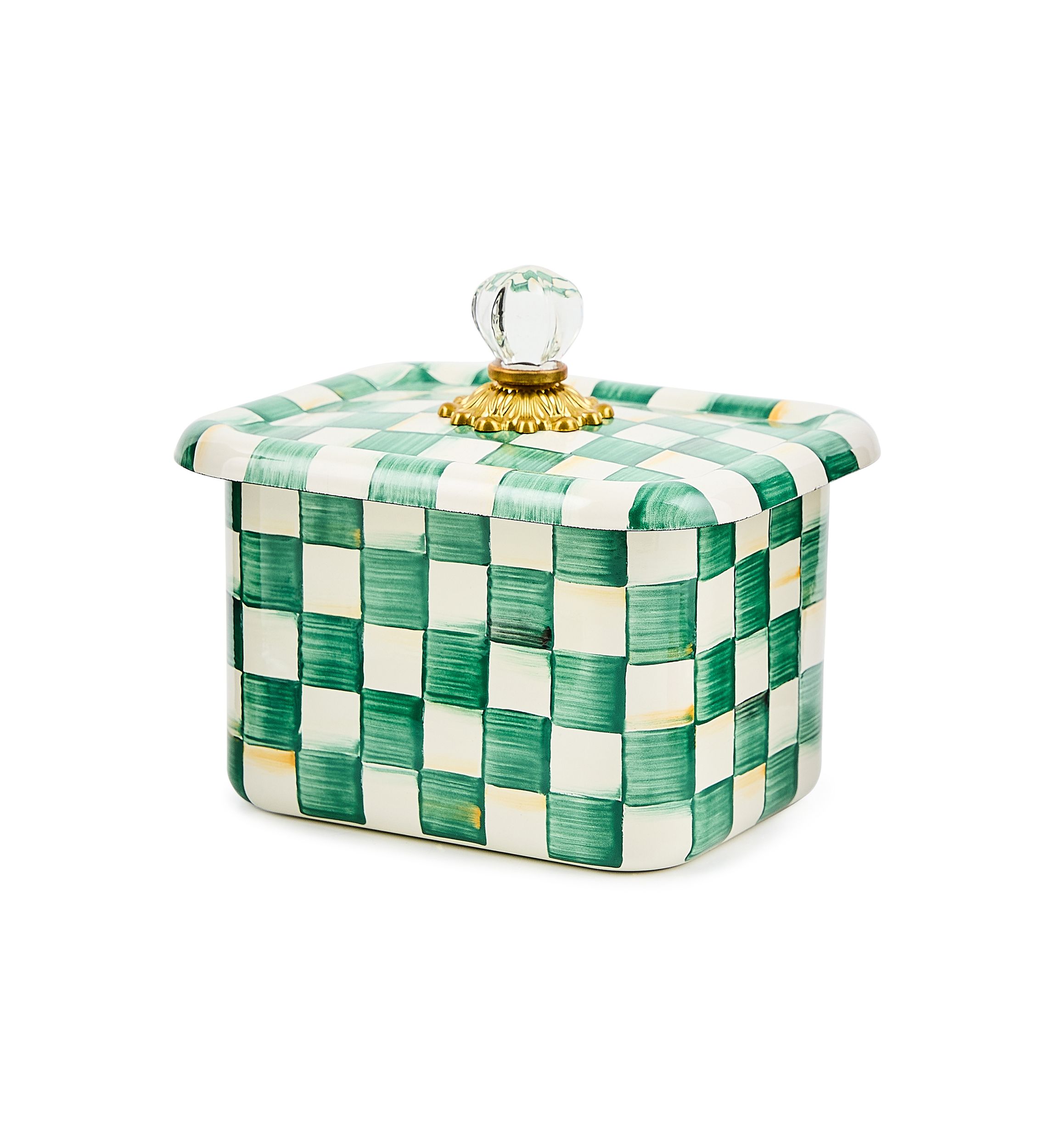 Enamel Check Recipe Box
