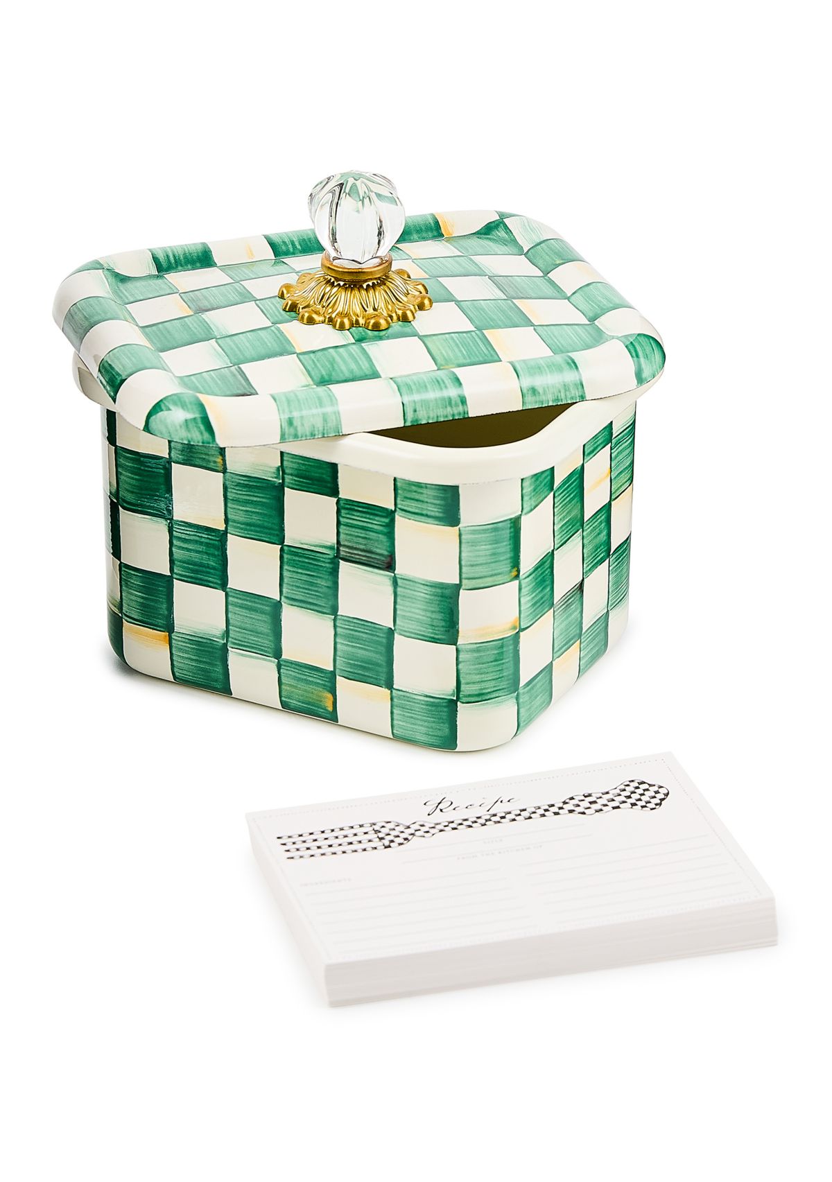 Enamel Check Recipe Box