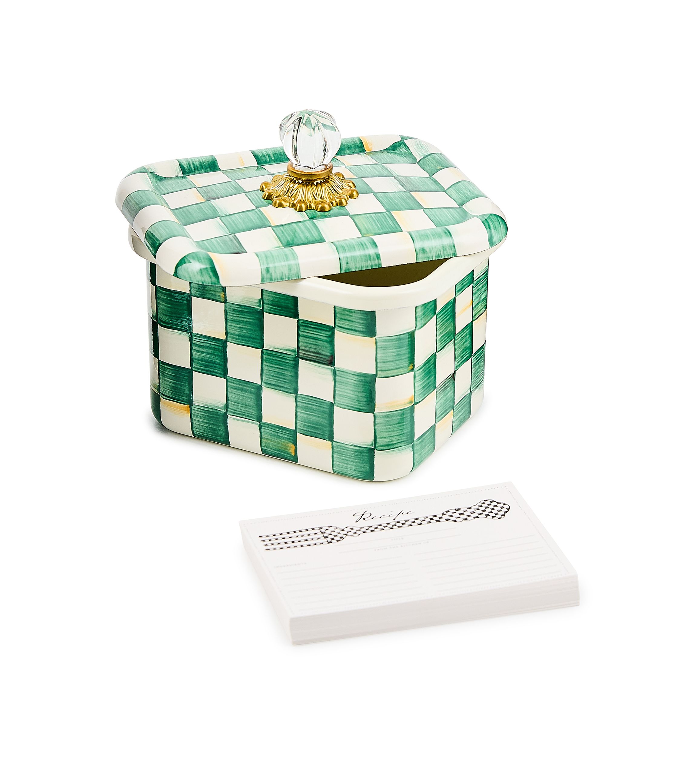 Enamel Check Recipe Box