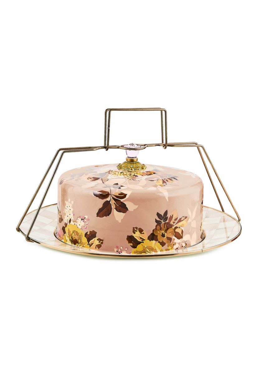 MacKenzie-Childs Wild Rose Mauve Cake Carrier | Belk