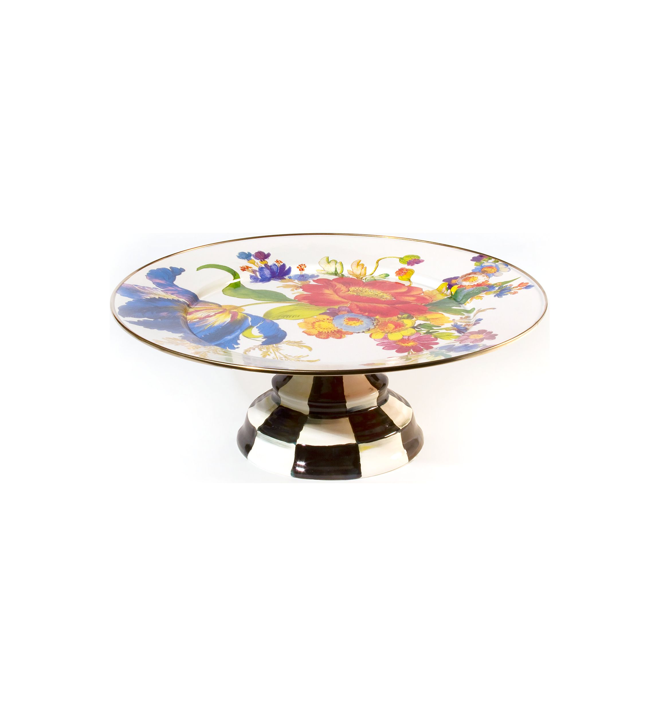 Flower Market Pedestal Platter - White