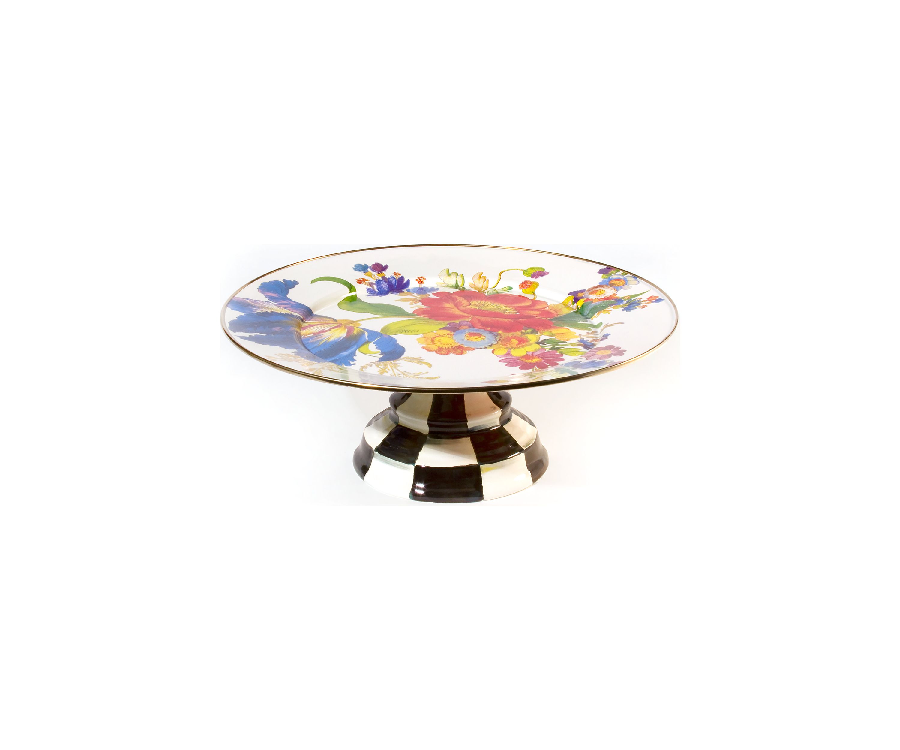 Flower Market Pedestal Platter - White