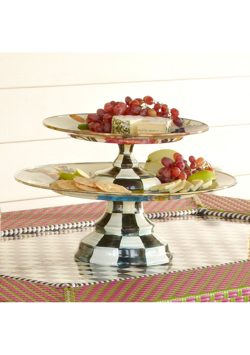 Flower Market Pedestal Platter - White