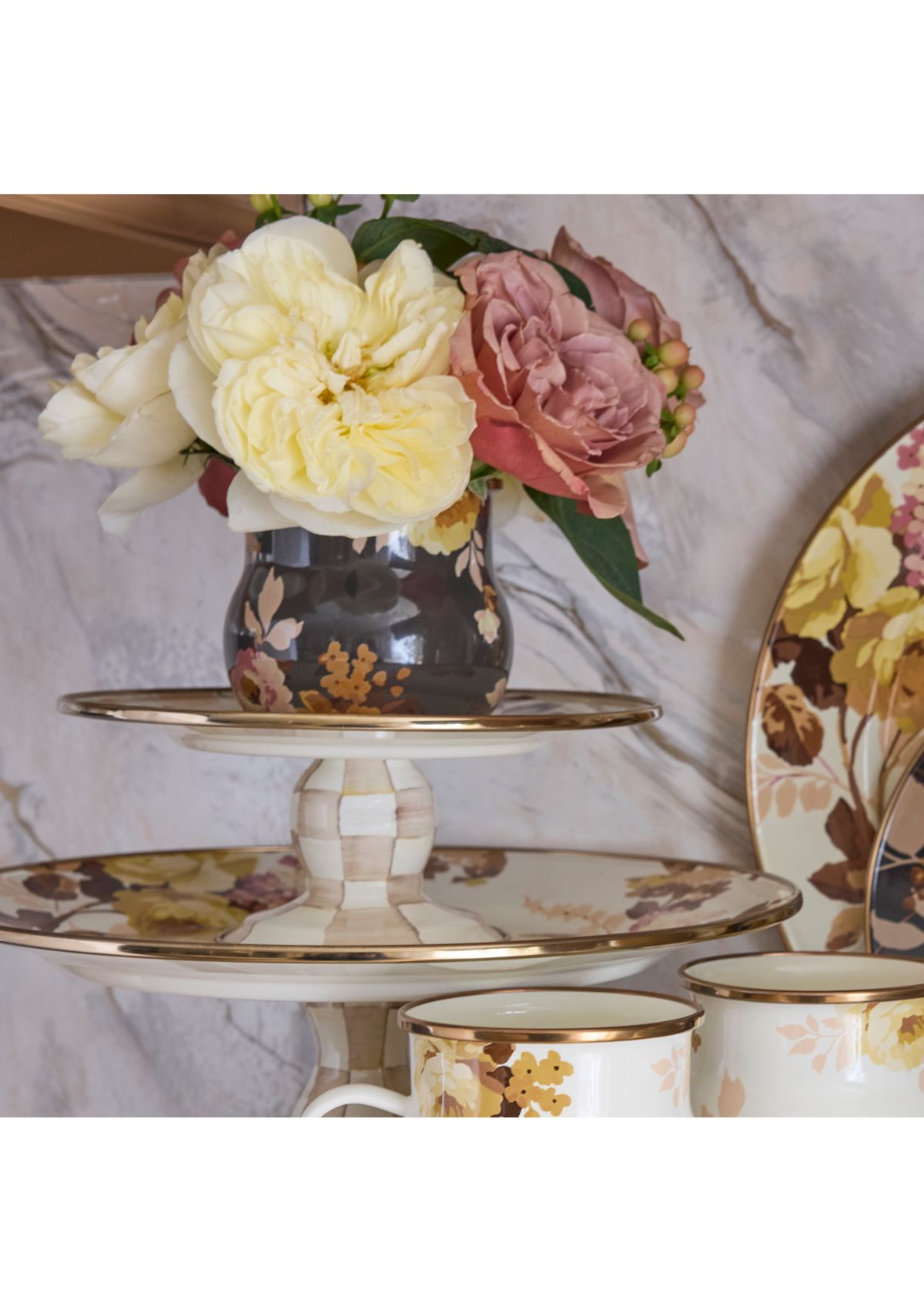 Wild Rose Small Pedestal Platter