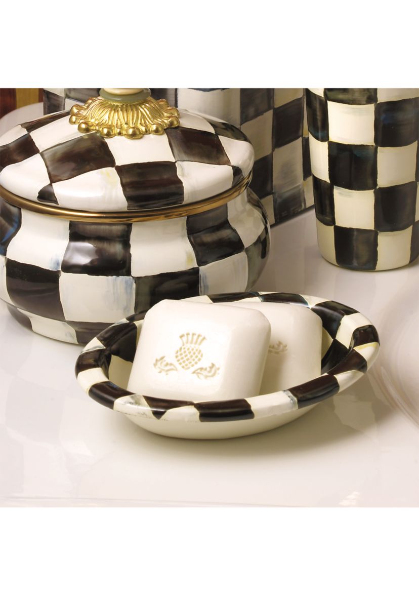 Enamel Check Soap Dish