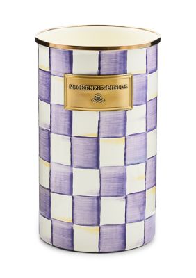 MacKenzie-Childs Violet Check Utensil Holder