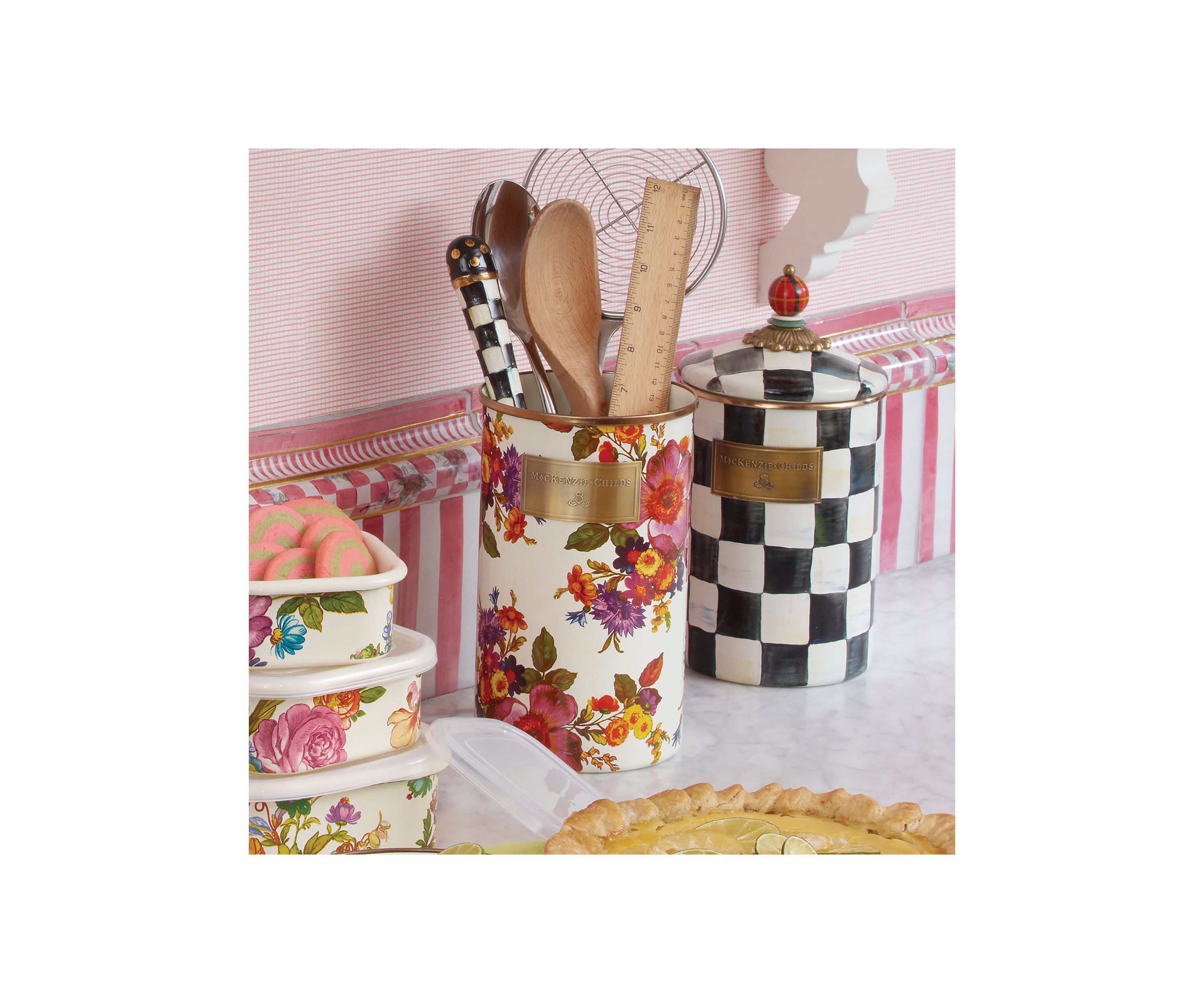 Flower Market Utensil Holder - White