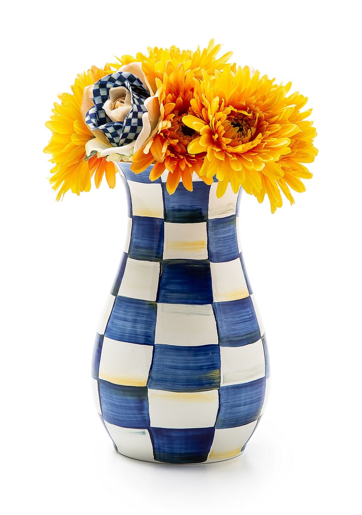 Royal Check Tall Vase and Bouquet Set
