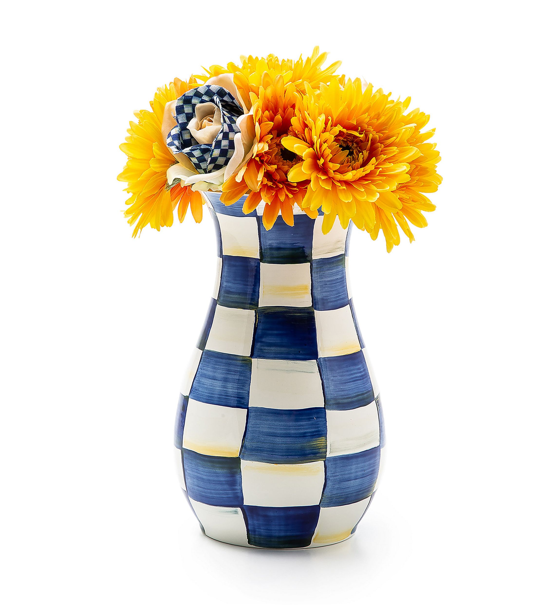 Royal Check Tall Vase and Bouquet Set