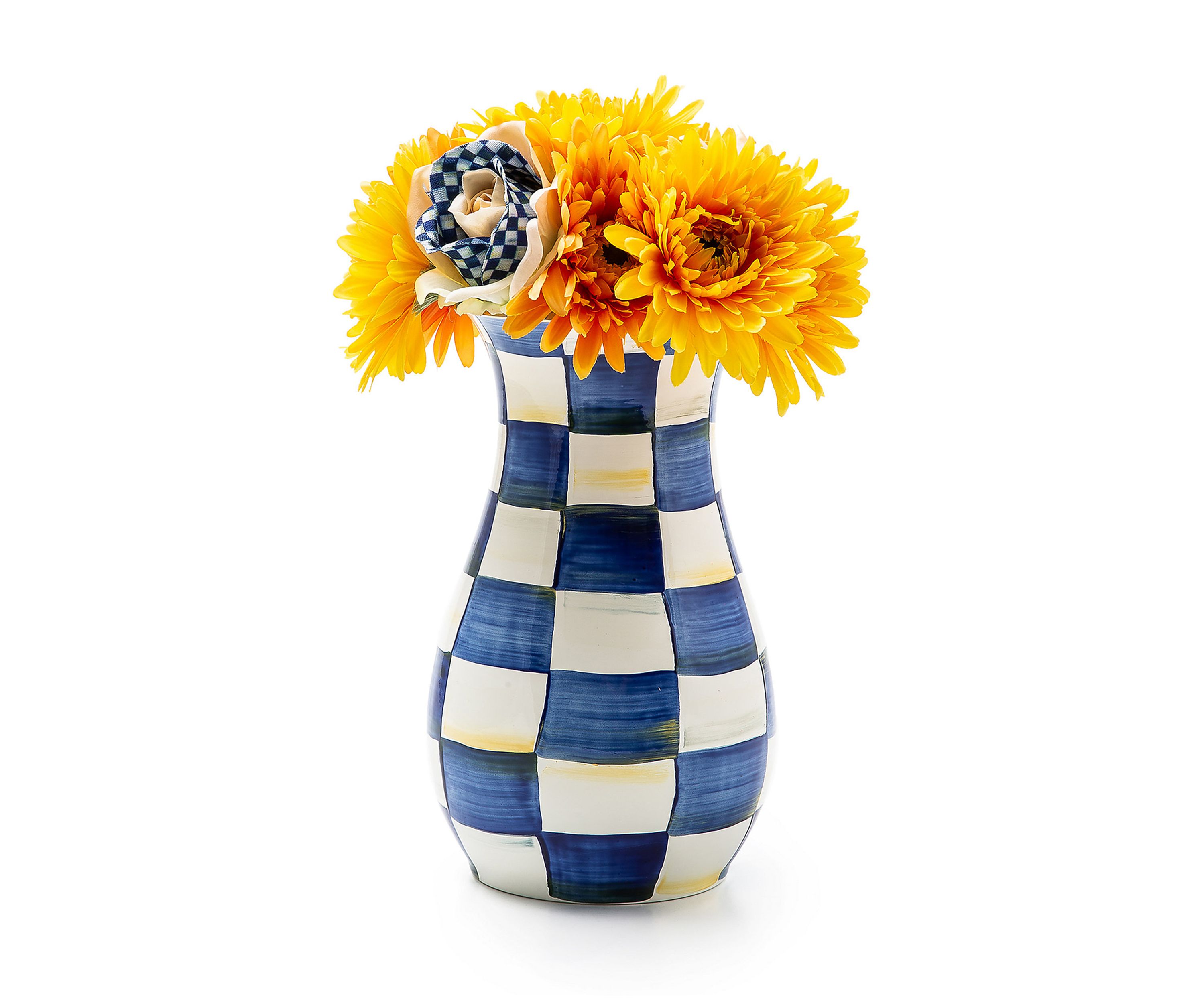 Royal Check Tall Vase and Bouquet Set