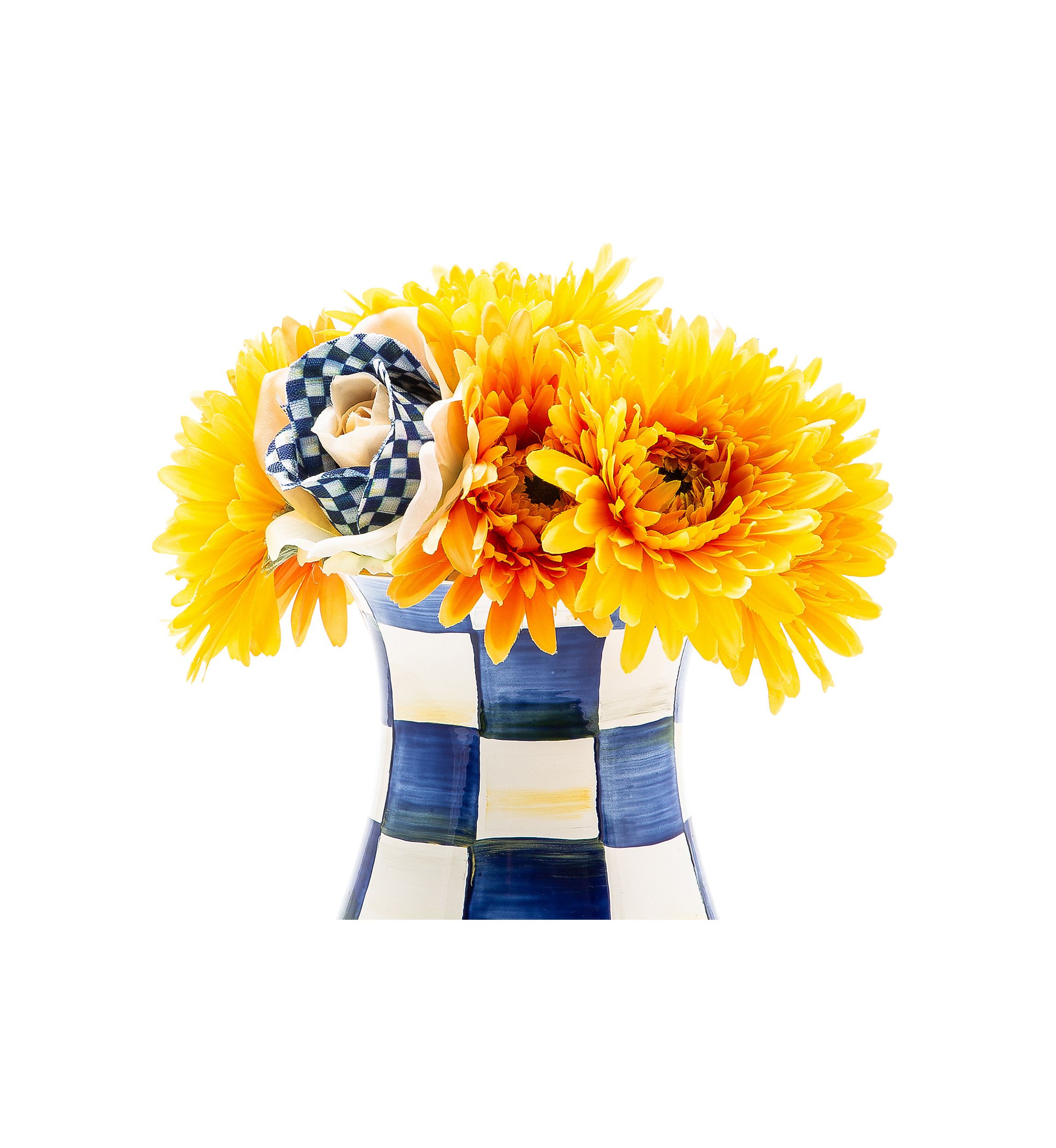 Royal Check Tall Vase and Bouquet Set