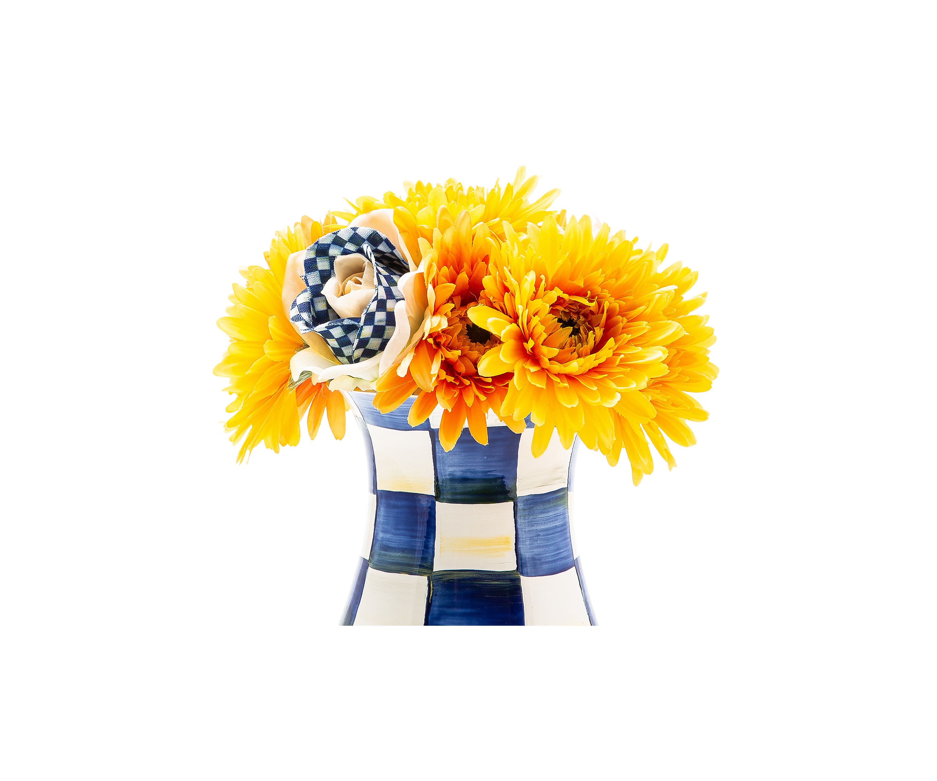 Royal Check Tall Vase and Bouquet Set