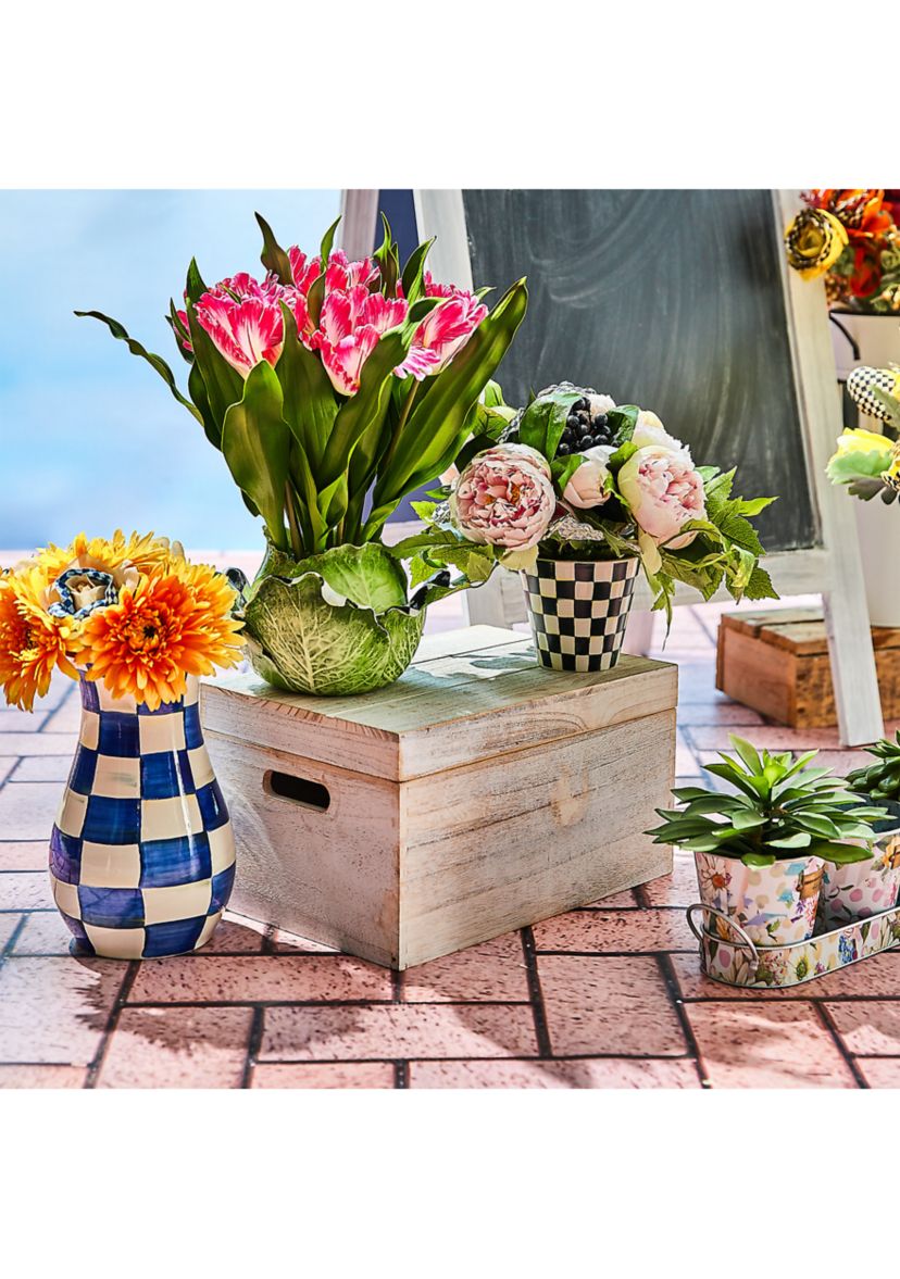 Royal Check Tall Vase and Bouquet Set
