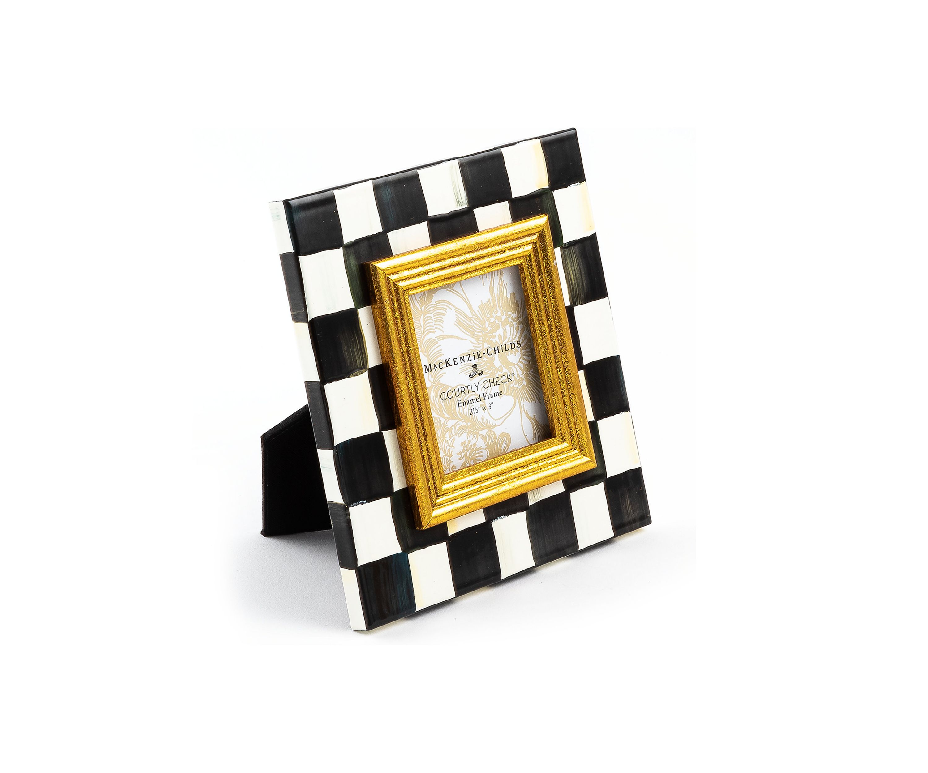 Courtly Check Enamel Frame - 2.5" x 3"
