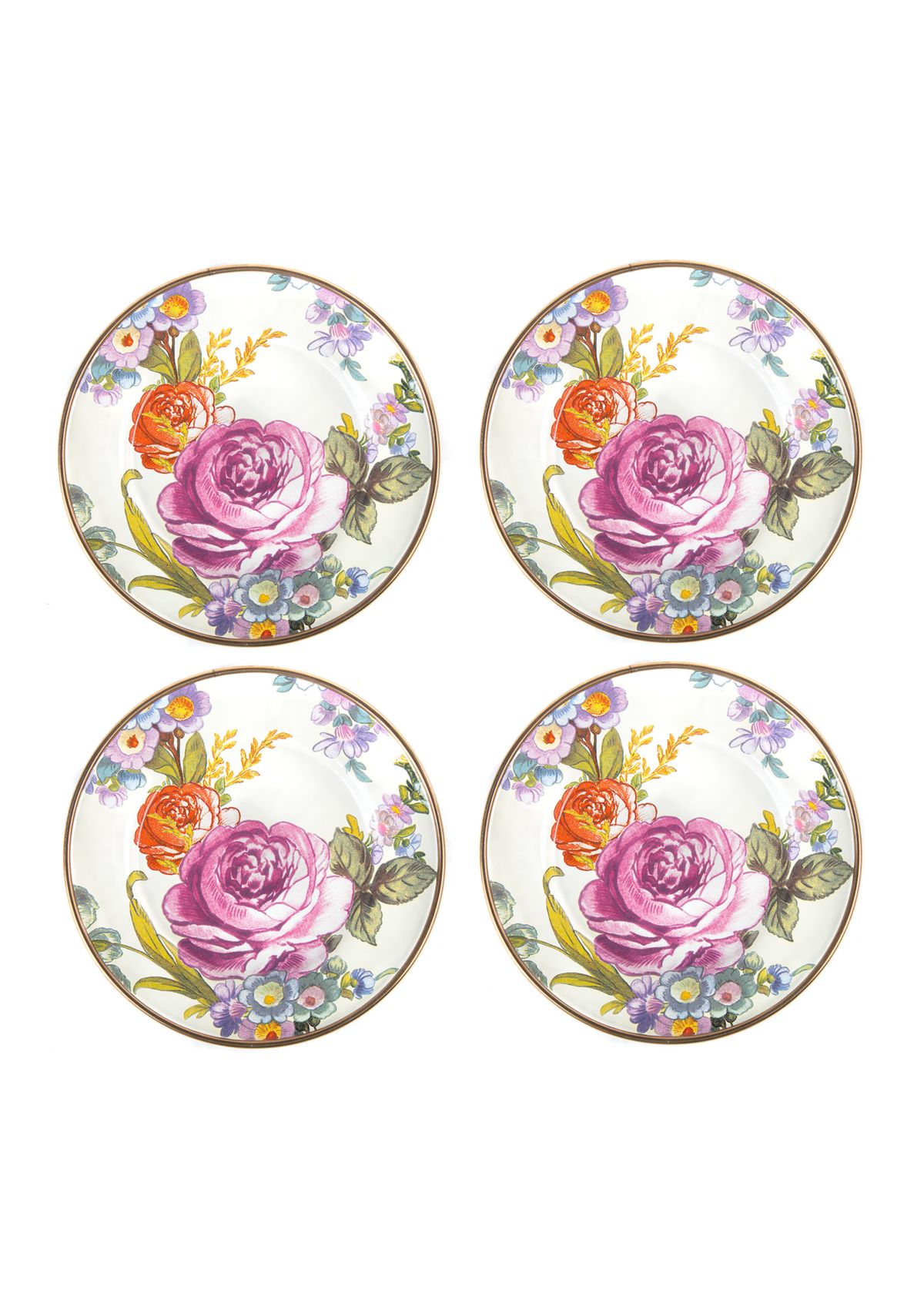 Flower Market Appetizer Plates - Set of 4