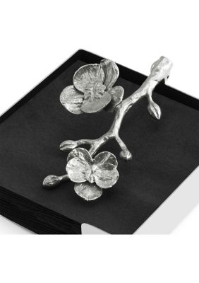 White Orchid Cocktail Napkin Holder