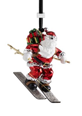 Skiing Santa Ornament