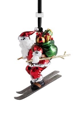 Skiing Santa Ornament