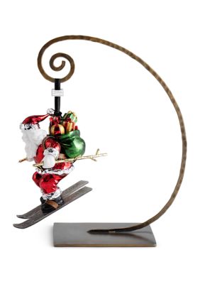 Skiing Santa Ornament