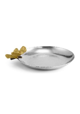 Butterfly Ginkgo Round Trinket Tray 