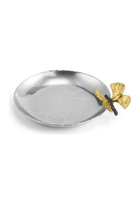 Butterfly Ginkgo Round Trinket Tray 