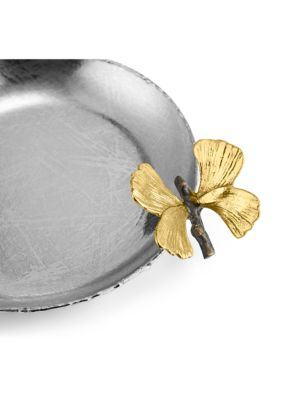 Butterfly Ginkgo Round Trinket Tray 