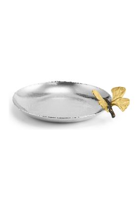 Butterfly Ginkgo Round Trinket Tray 