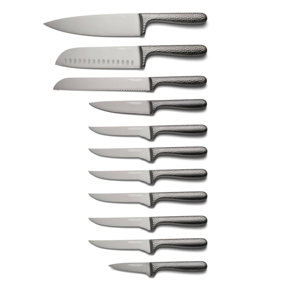 Nero Hammered Titanium 12-Piece Cutlery Block Set