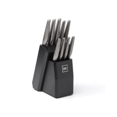 Cambridge Silversmiths Robert Irvine 10-Piece Hollow Handle Black Cutlery Block