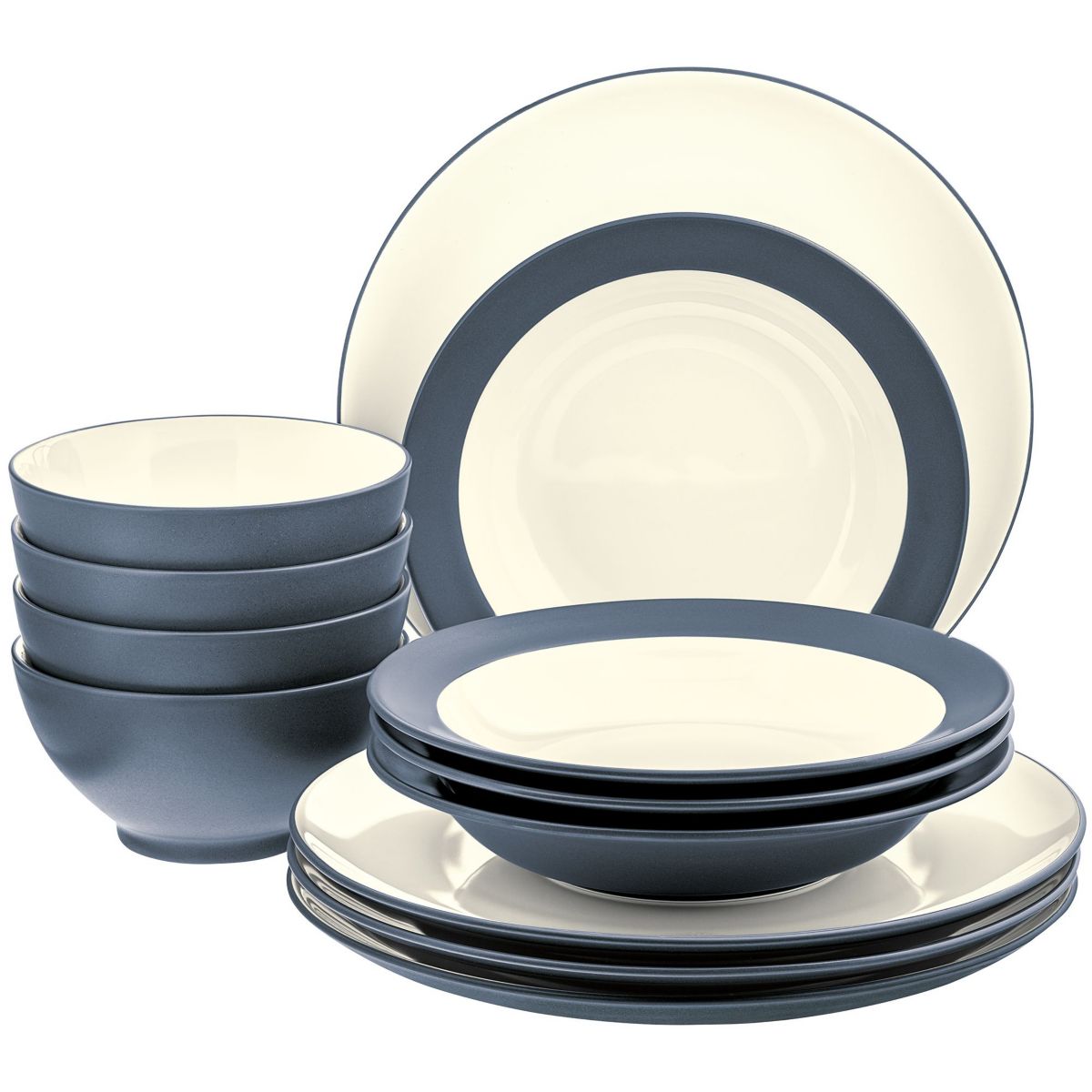 Colorwave 12 Piece Coupe Dinnerware Set, Service for 4