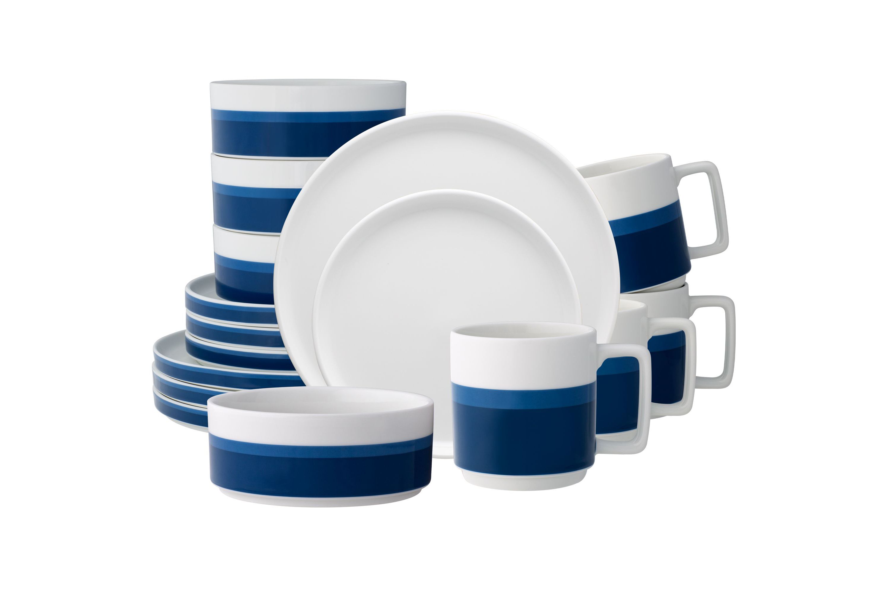 Colorstax Stripe 16-Piece Stax Set, Service For 4
