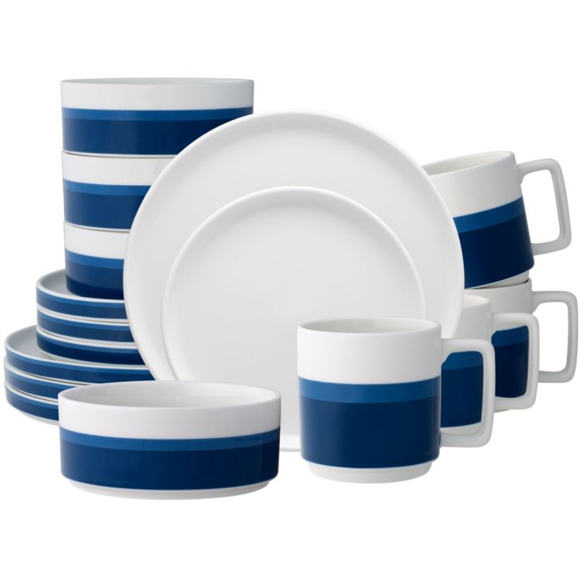 Colorstax Stripe 16-Piece Stax Set, Service For 4