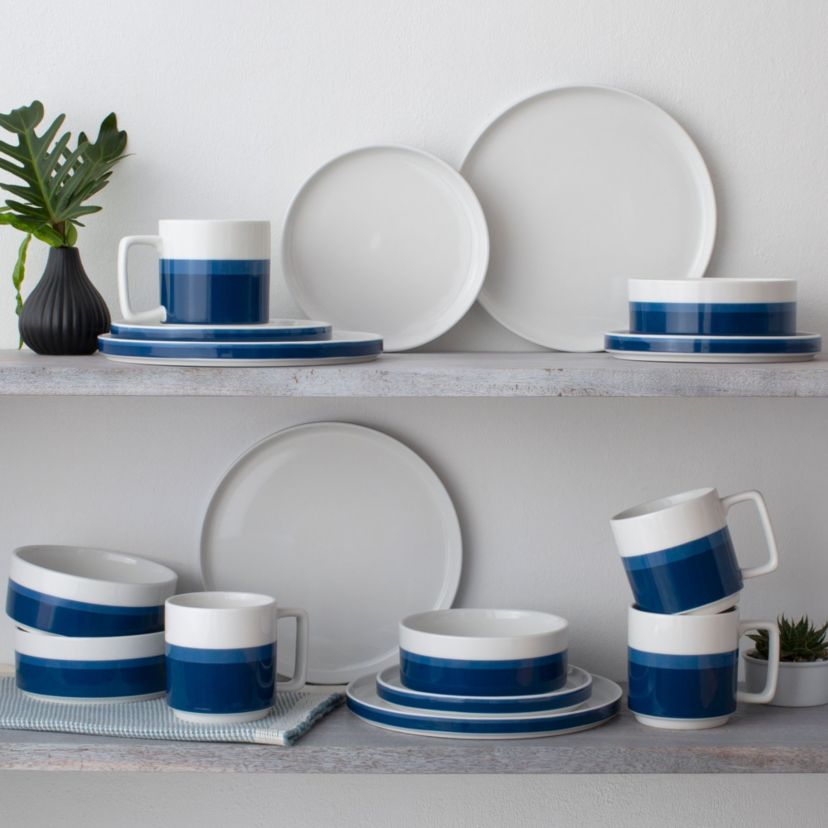 Colorstax Stripe 16-Piece Stax Set, Service For 4