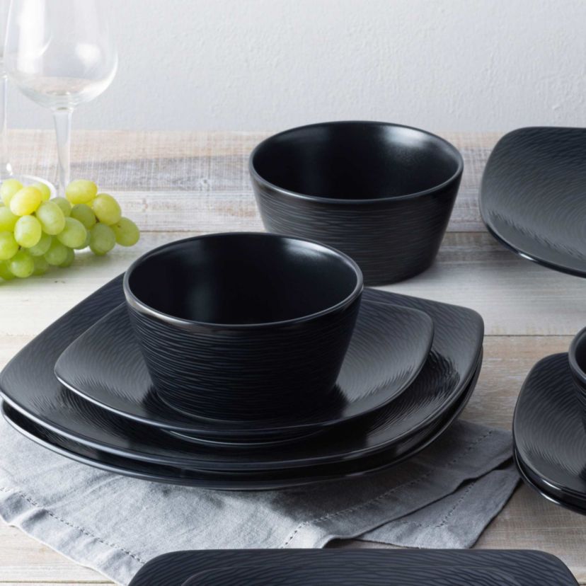 Colorscapes 12-Piece Square Dinnerware Set, Service For 4