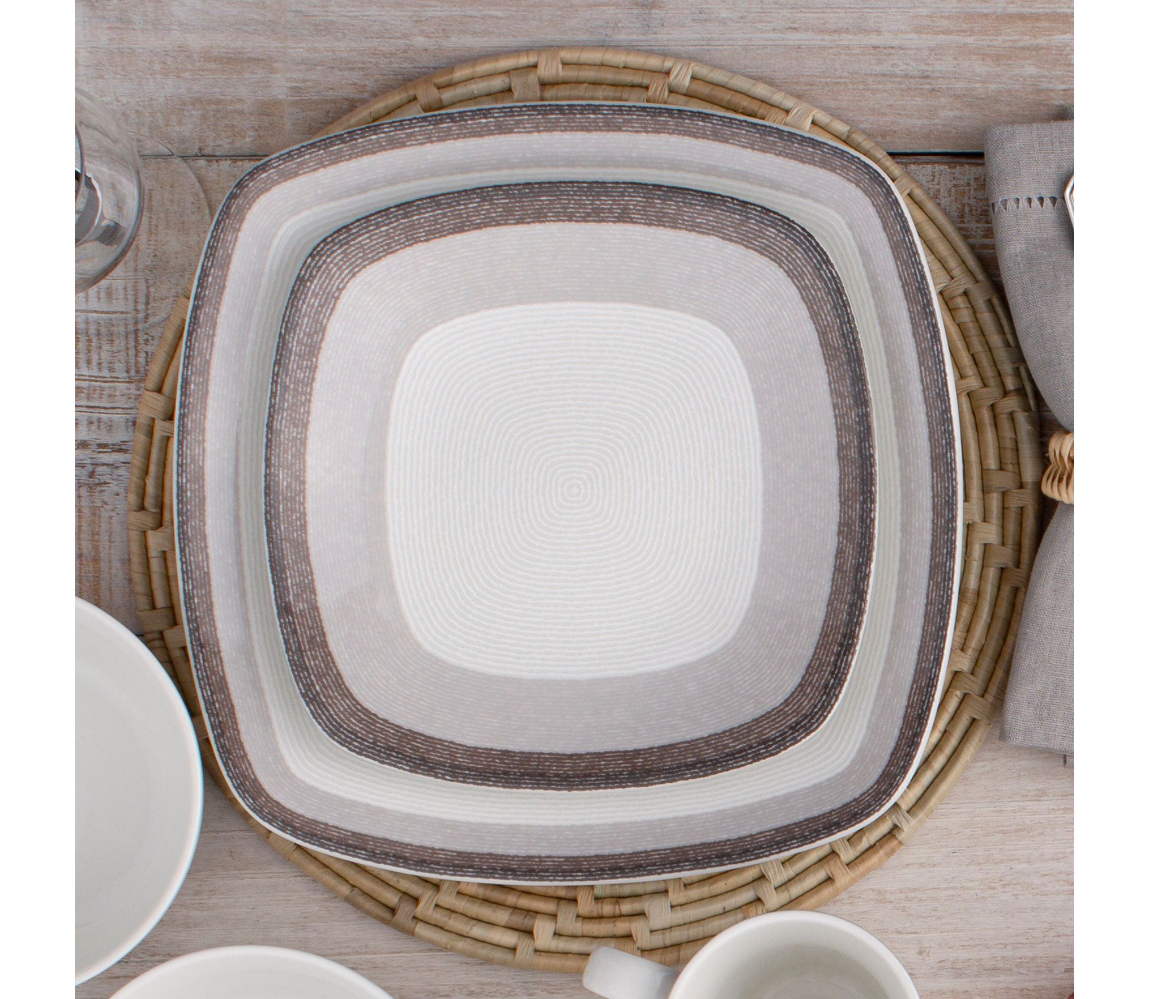 Colorscapes Layers Set Of 4 Square Salad Plates, 8-1/4"