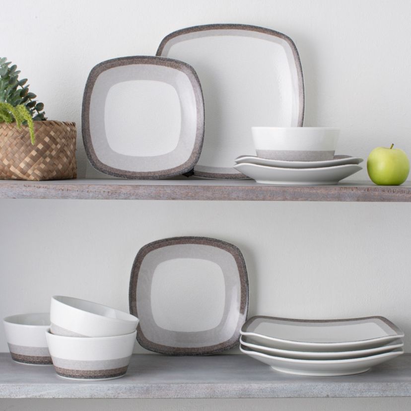 Colorscapes Layers Set Of 4 Square Salad Plates, 8-1/4"