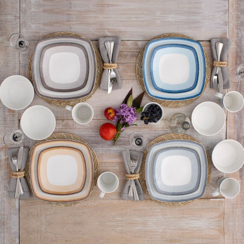 Colorscapes Layers Set Of 4 Square Salad Plates, 8-1/4"