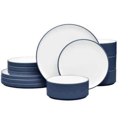 Noritake Colortex Stone 12-Piece Dinnerware Set, Service For 4, Blue