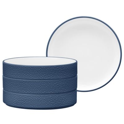 Noritake Colortex Stone Set Of 4 Stax Deep Plate, 7 1/2", 12 oz, Blue