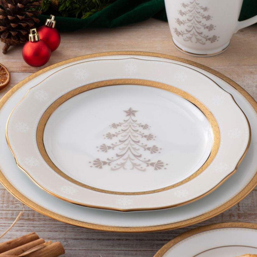 Charlotta Gold Set Of 4 Holiday Accent Plates, 9"