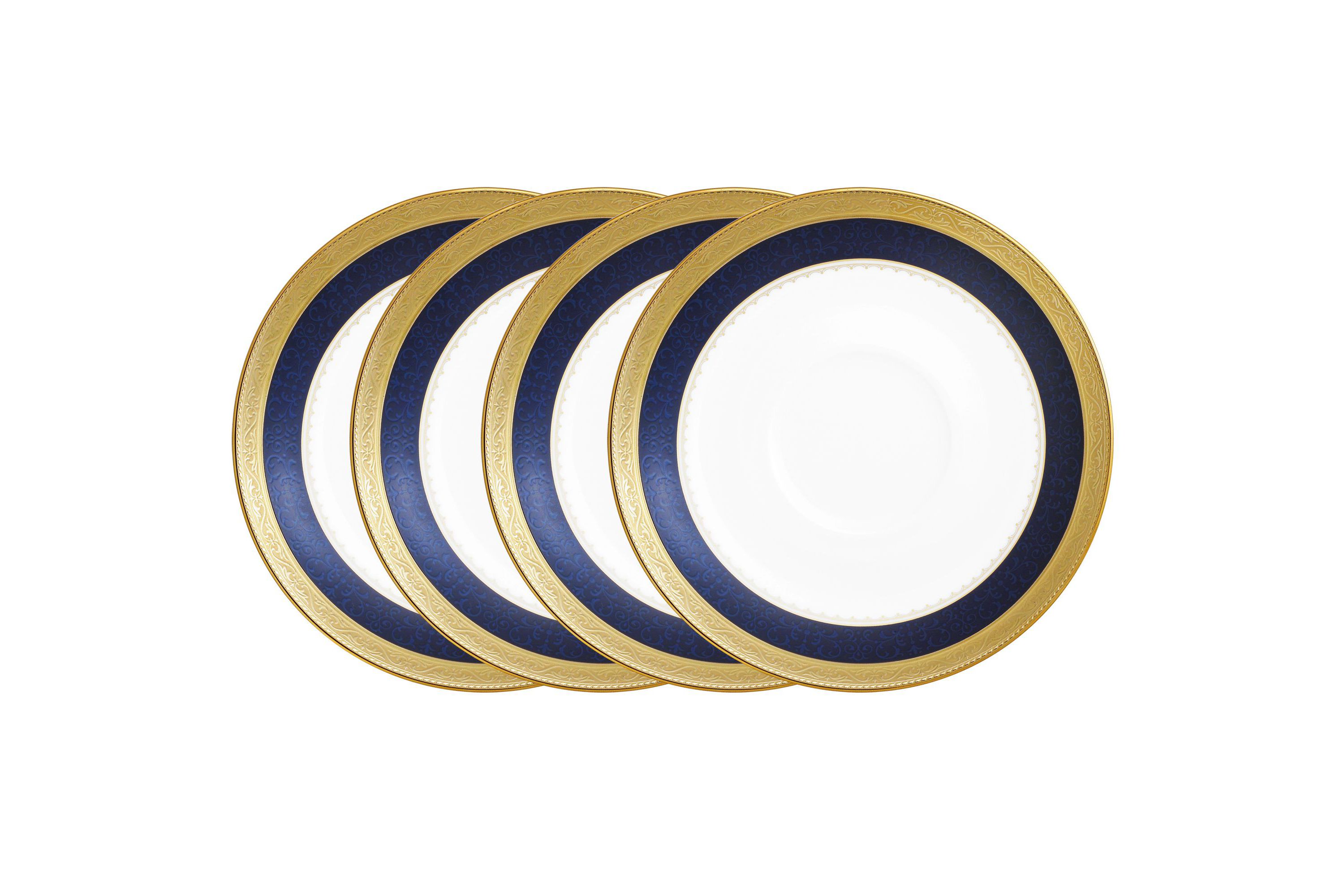 Odessa Cobalt Gold Set Of 4 Saucers, 6"