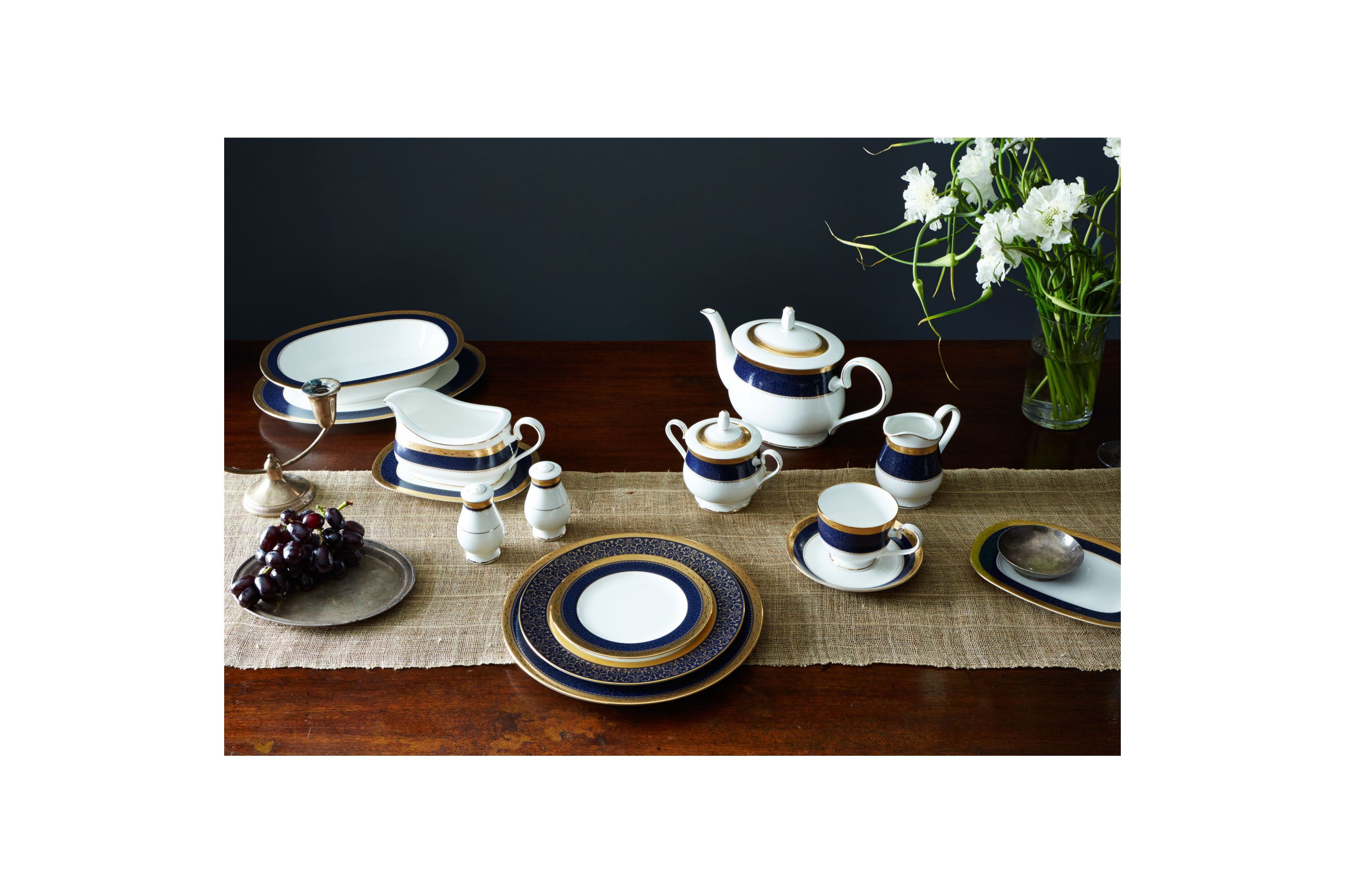 Odessa Cobalt Gold Set Of 4 Saucers, 6"