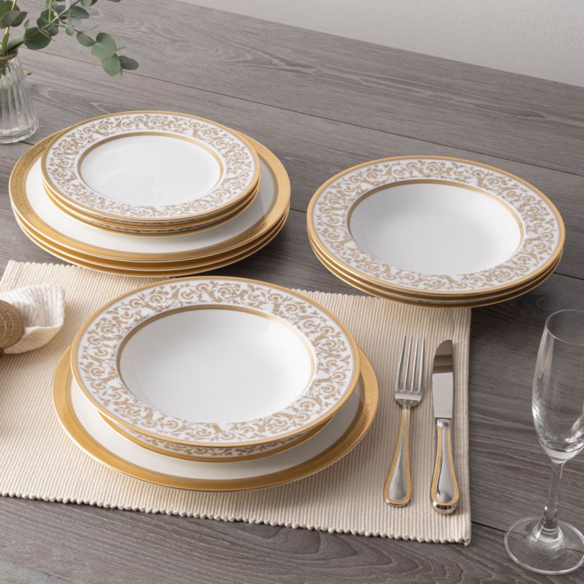 Summit Gold 12-Piece Dinnerware Set, Service for 4