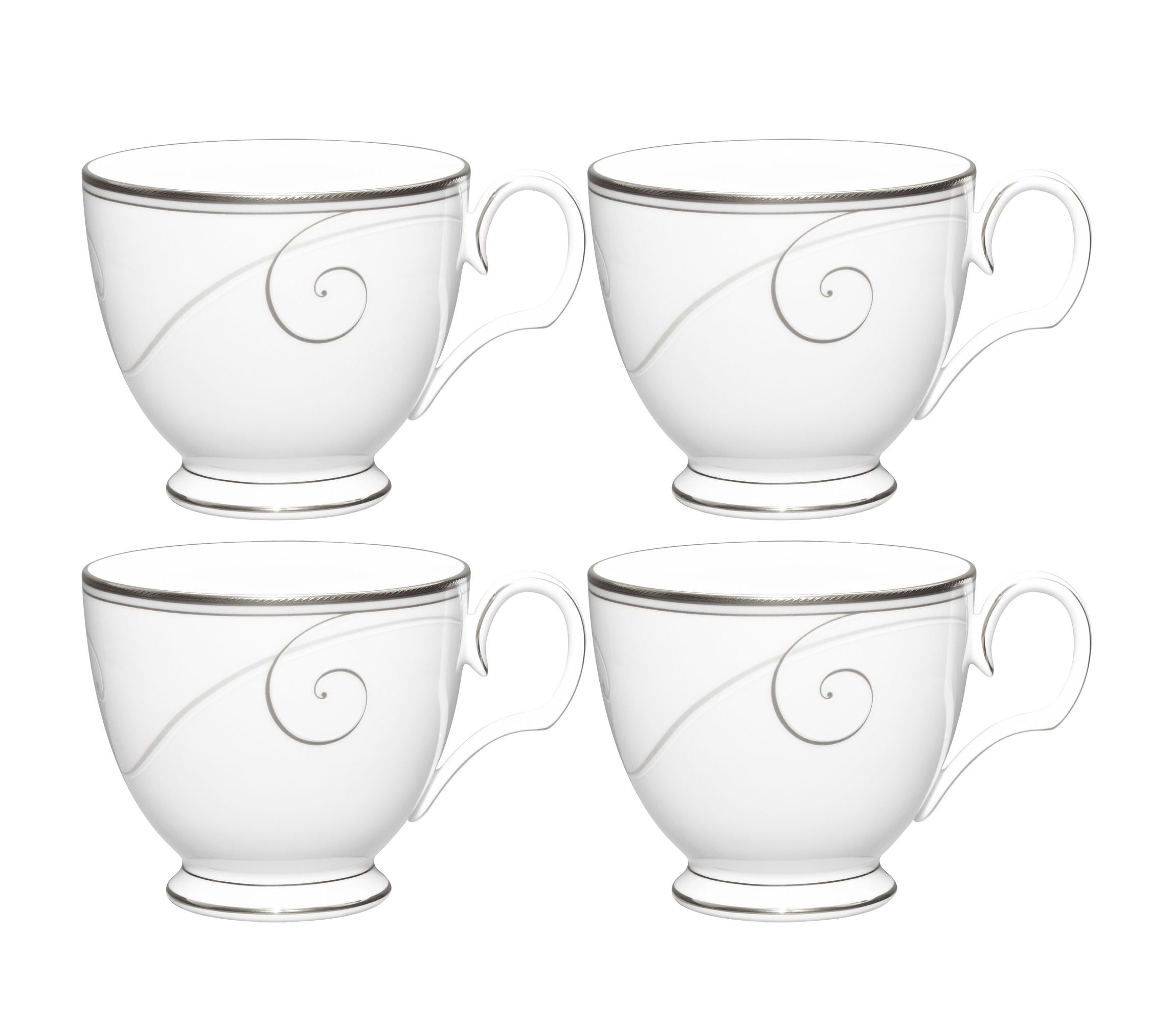 Platinum Wave Set Of 4 Cups, 7 oz.