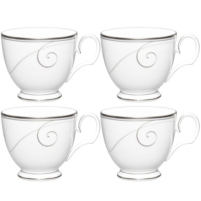Platinum Wave Set Of 4 Cups, 7 oz.