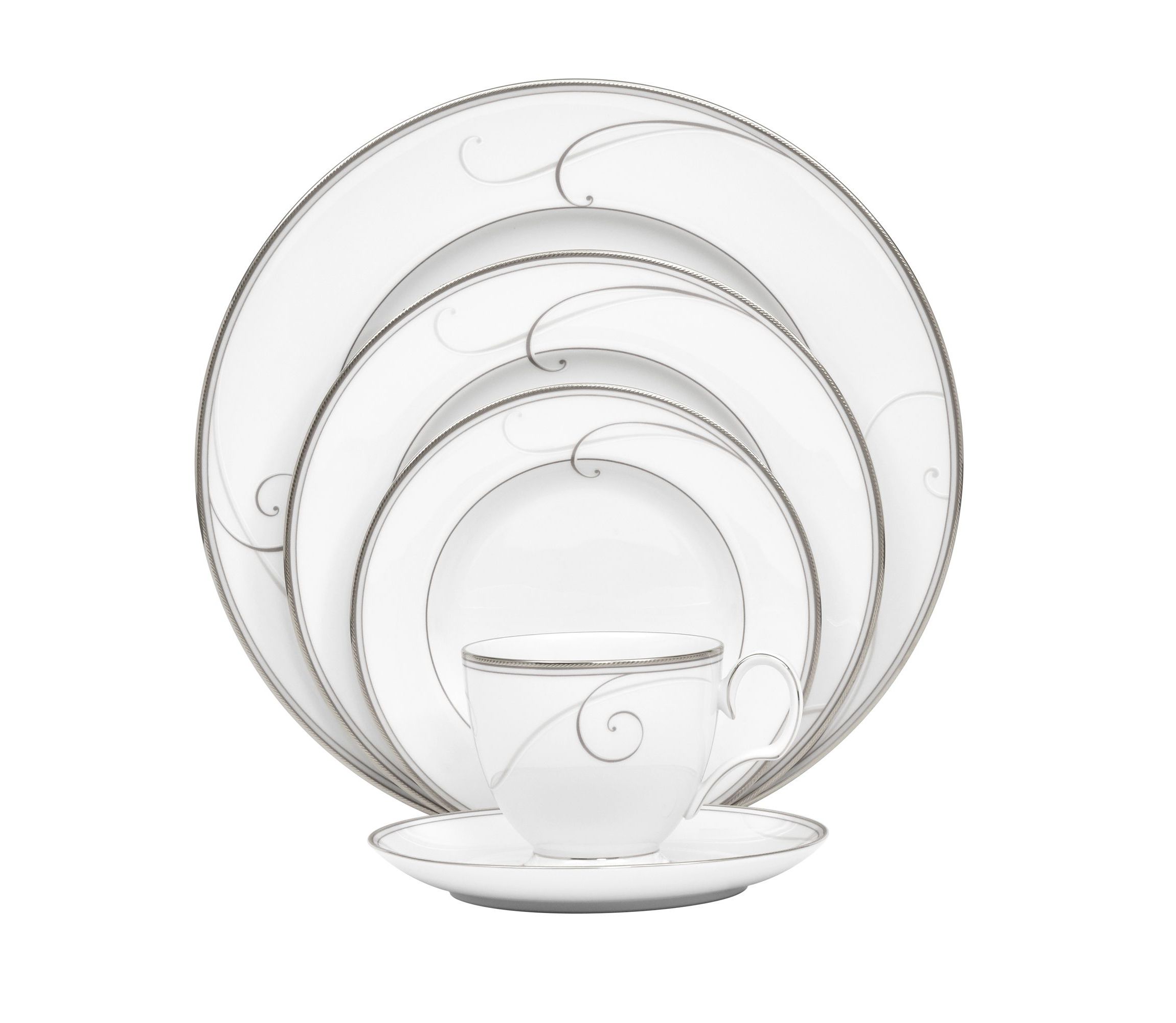 Platinum Wave Set Of 4 Cups, 7 oz.