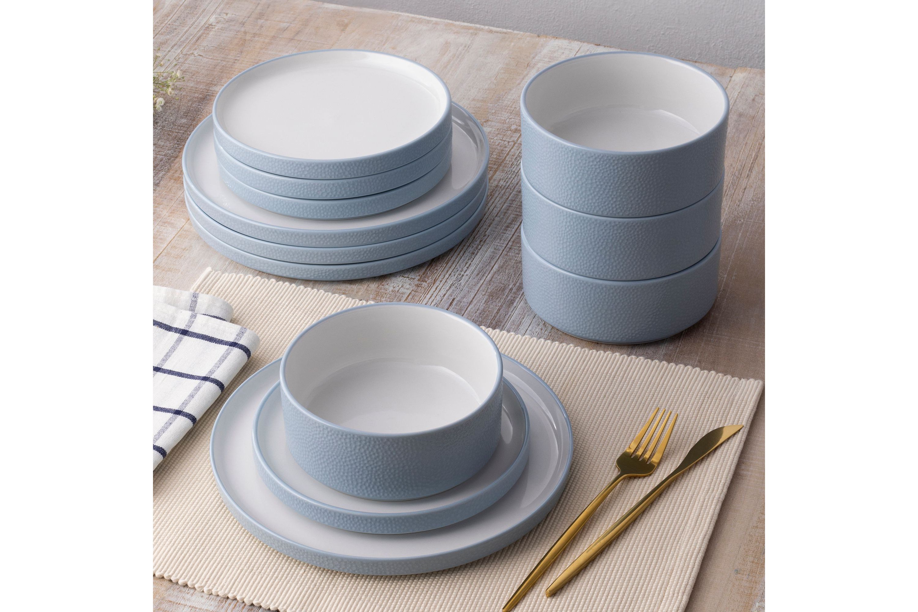 Colortex Stone Set Of 4 Stax Salad Plates, 7-1/2"
