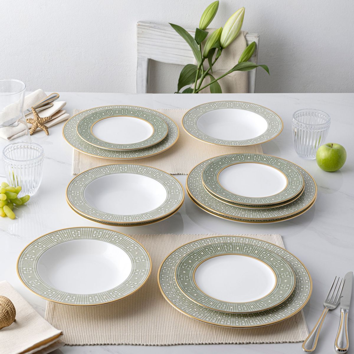 Infinity 12-Piece Dinnerware Set, Service for 4
