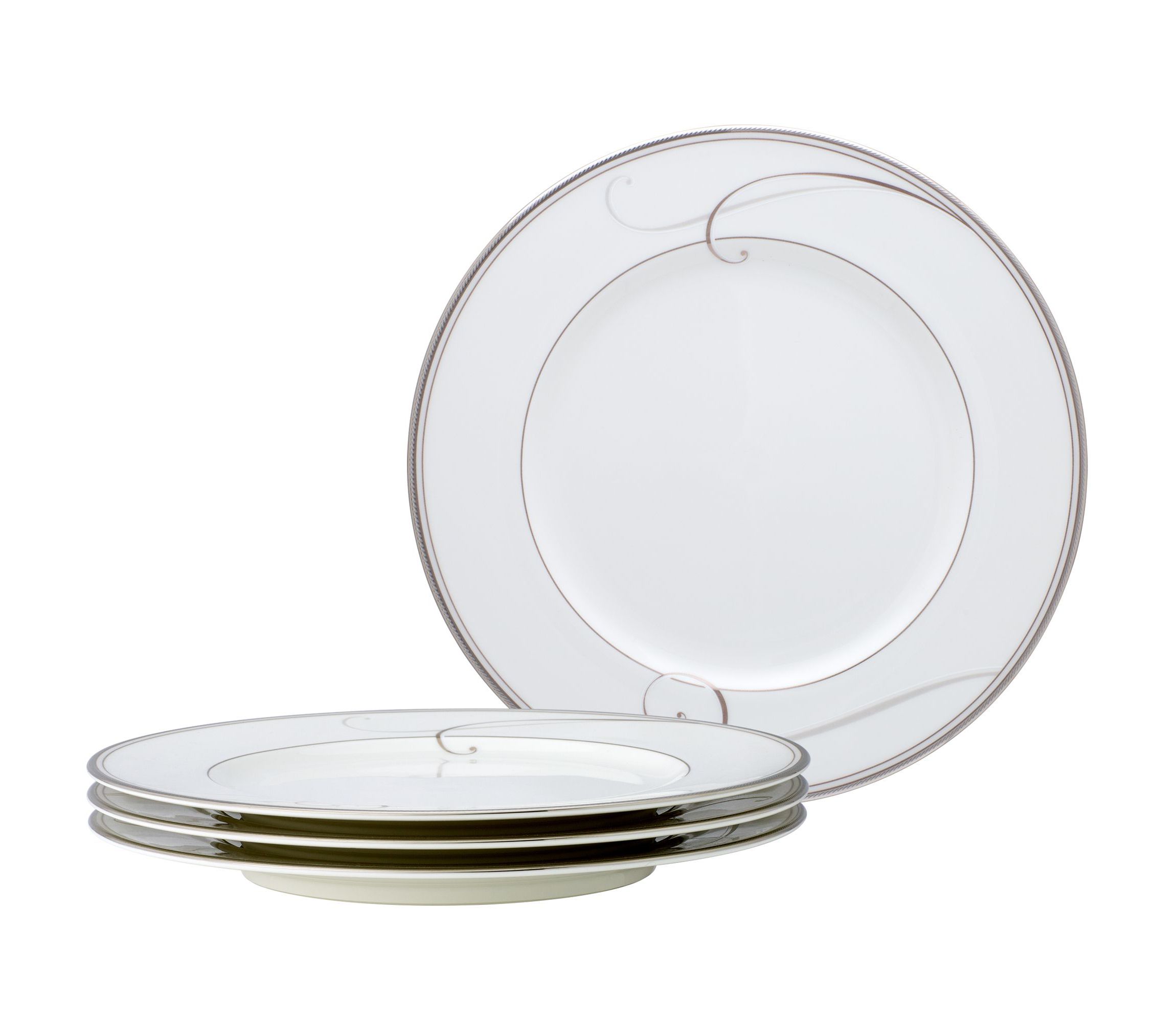 Platinum Wave Set Of 4 Salad Plates, 8-1/2"